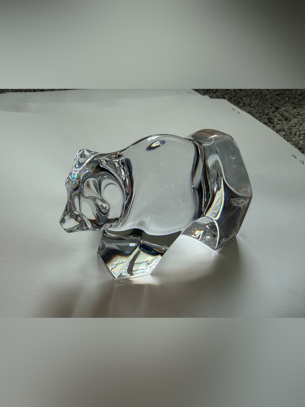 Baccarat Crystal Bear Sculpture - Home Art Decor